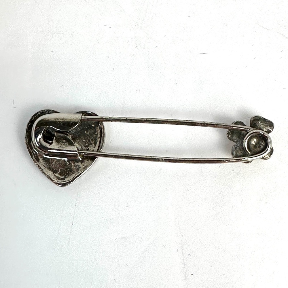 Vintage Style Butterfly Heart Flower Safety Pin‎ Brooch Women OS Silver Tone Pin - Picture 3 of 8